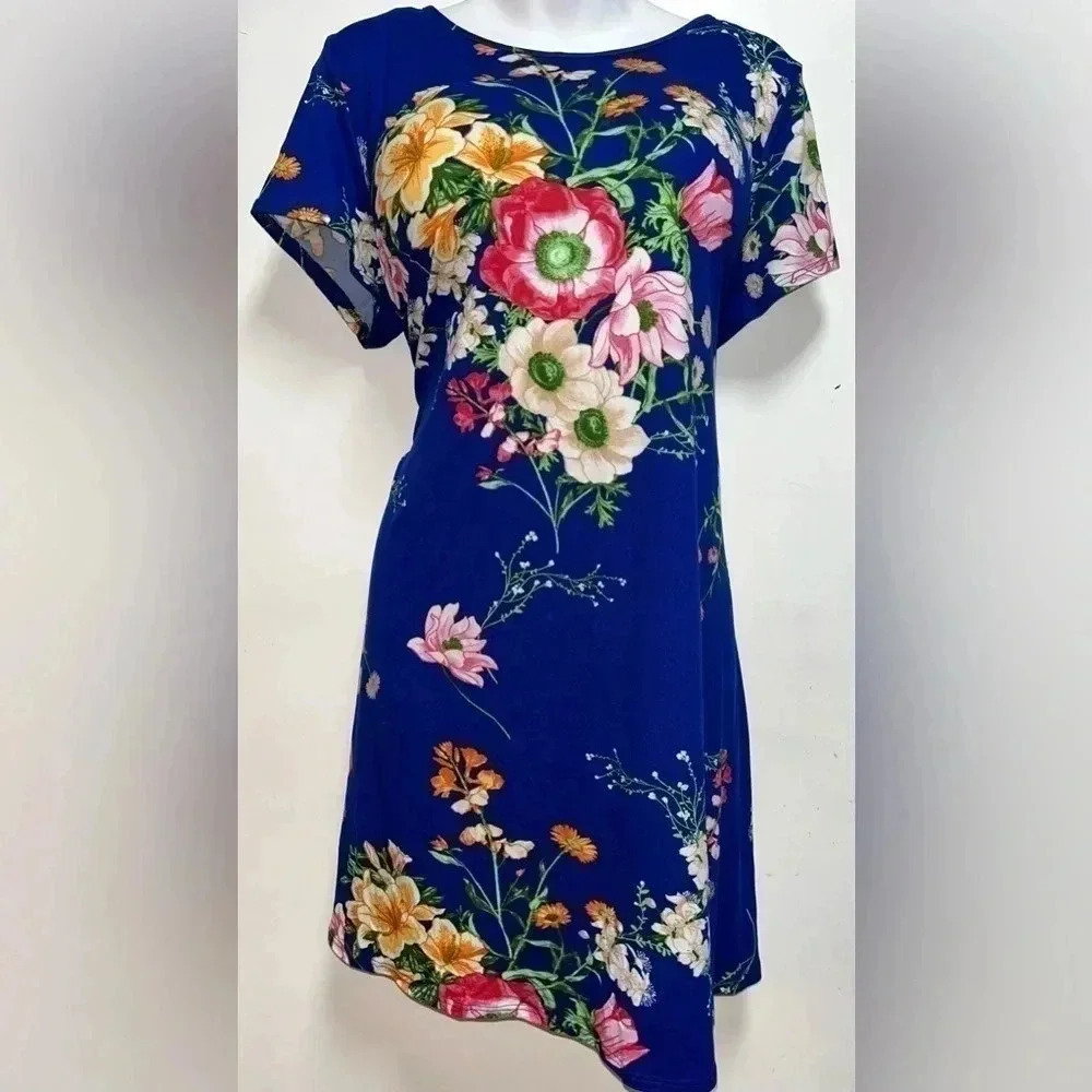 Jamie & Layla burnt blue floral dress